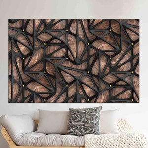Wall Art Canvas, Large Canvas, Abstract Wood Canvas Art, Abstract 3d Effect Print, Custom Wall Decor, Abstract 3d Effect Printed,
