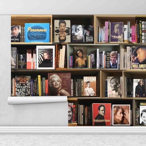 Bookshelf Wall Print, Custom Wall Paper, Library Wallpaper, Book Mural, Modern Wall Decor, 3D Wall Decor,Art Deco Wallpaper,Library Wall Art