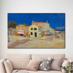 The Yellow House, Reproduction Printed, Night Landscape Printed, Street Landscape Art, Famous Canvas Art, Oil Painting Print,