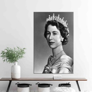 Large Canvas, 3D Canvas, Canvas Decor, Queen Elizabeth II, The Queen Majesty Wall Decor, Elizabeth Windsor Canvas,