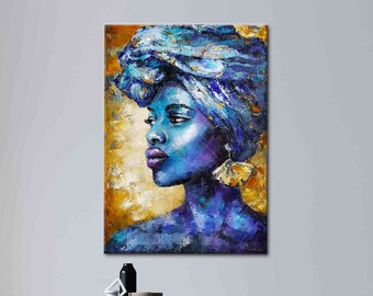 African Woman Print, African Woman Artwork, Abstract Woman Poster, Black Woman Art, Woman Art Canvas, African Printed, Ethnic Printed,