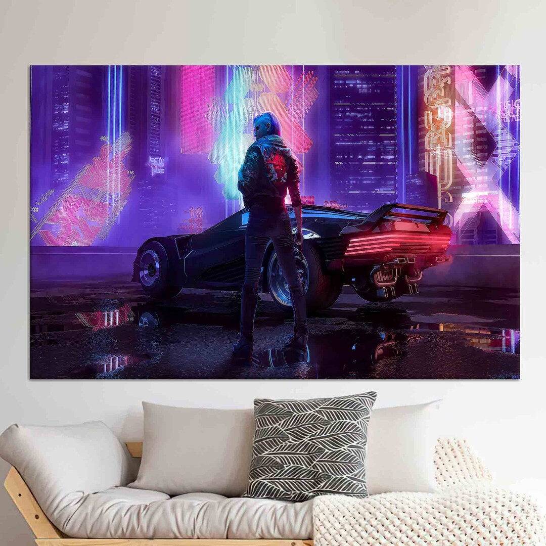 Cyberpunk, Abstract Art, Framed Wall Art, Cyberpunk Canvas Print, Game ...