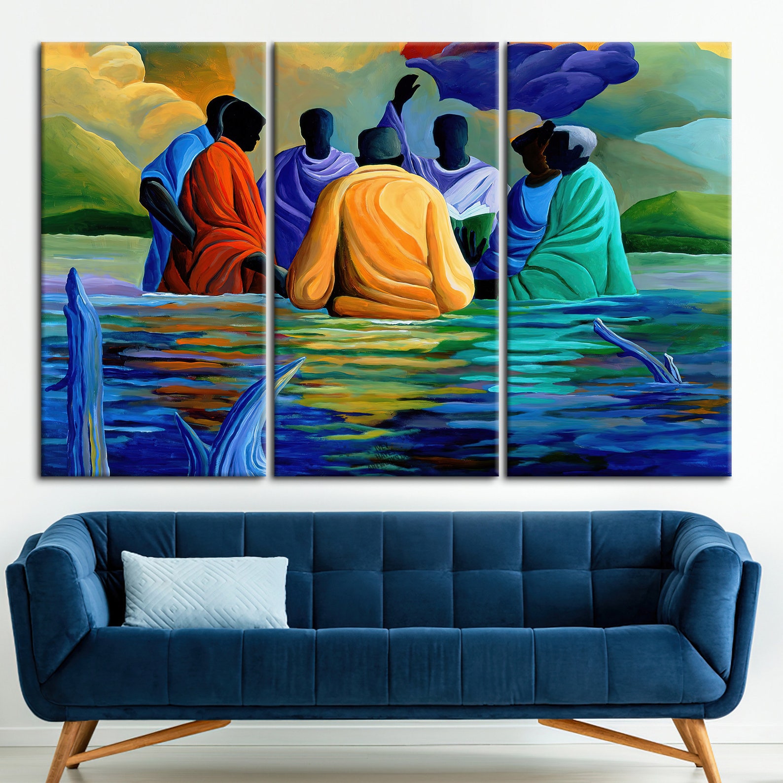 Baptism Wall Art, Black People Wall Art, African Art Canvas, Abstract
