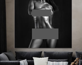 Sexy Naked Woman, Sensual Photo Art, Naked Woman Wall Decor, Sexy Girl Wall Decor, Sensual Woman Artwork, Sexy Canvas Art,Mature Art