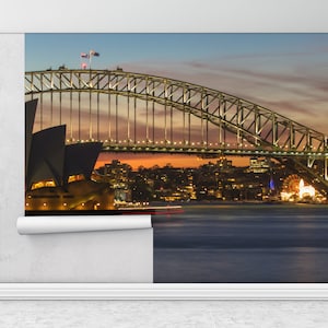 Papier Wandkunst, Royal Botanic Garden, Australien Landschaft Wandbild, moderne Tapete, 3d Tapete, Stadtbild Tapete,