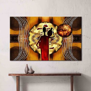 African Woman, Abstract Wall Art, Black Woman Poster, Ethnic Canvas Art, Abstract Woman Art Canvas, Ethnic Woman Wall Decor,