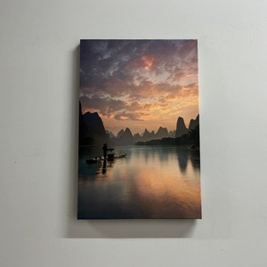 Guilin China Landscape, Landscape Photography Art Canvas, Guilin Wall Art, China Artwork, Nature Landscape Canvas Art, View Wall Decor,