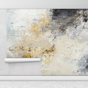 Gesso grigio e oro, Poster da parete luccicante, Poster da parete moderno, Carta da parati grigia, Carta da parati oro, Carta da parati contemporanea,