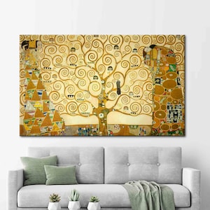 Klimt The Tree Of Life, Tree Life Art Canvas, Reproduction Art, Famous Poster, Gustav Klimt Art, Klimt Tree Artwork,