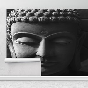 Buddha Wall Decor, Buddha Sculpture Wall Print, Modern Wall Paper, Bright Wall Paper, 3d Wall Paper, Buddhism Mural, Abstract Wall Decor,
