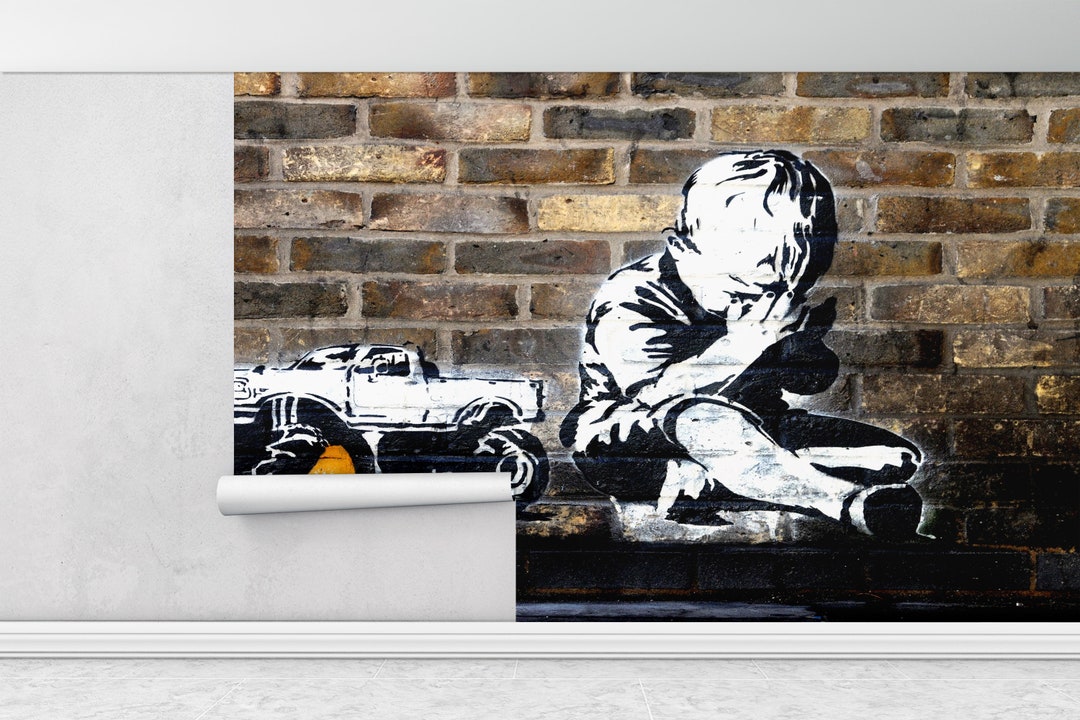 Banksy Praying Boy Banksy Street Wall Print Banksy Wall Etsy