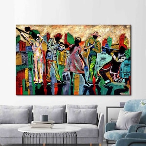 Impresión de música de jazz abstracto, cartel de sala de música, cartel de música de jazz, impreso contemporáneo, arte musical, arte de pared de música abstracta,