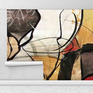 3D Wall Art, Modern Mural, Modern Abstract Paper Art, Abstract Modern Wall Print, Contemporary Wall Mural, Vinyl Wallpaper, Wall Art Decor