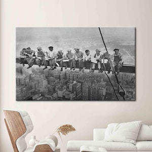 Lunch bovenop een wolkenkrabber, New York Canvas, populair kunstwerk, modern wanddecor, lunch bovenop een wolkenkrabberkunstwerk, 11 mannen canvas,