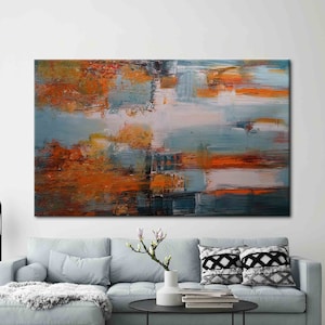 Abstrakte Bäume Leinwand, bunte gedruckte, abstrakte Landschaft Kunst Leinwand, Herbst Landschaft Wandkunst, abstrakte Leinwand, Herbst Farbe Leinwand,