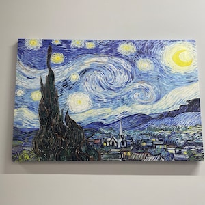 Starry Night Art, Van Gogh Canvas Art, Vincent Van Gogh Wall Art, Oil Painting Print, Reproduction Wall Decor, Famous Canvas Art,