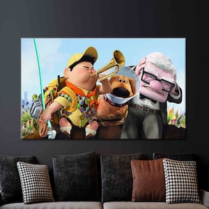 Cartoon Canvas, Modern Canvas, Carl And Russell Artwork, Kids Printed, Music Printed, Carl Russell Dog Art, Dog Canvas, Abstract Canvas,