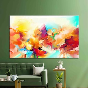 Colorful Painting, Modern Artwork, Colorful Wall Decor, Abstract Printed, Contemporary Canvas, Colorful Absract Wall Art, Luxury Canvas Art,