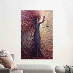 Framed Wall Art, Goddess Of Justice, 3D Wall Art, Personalized Gifts, Abstract Wall Decor, Scales Of Justice Wall Art,