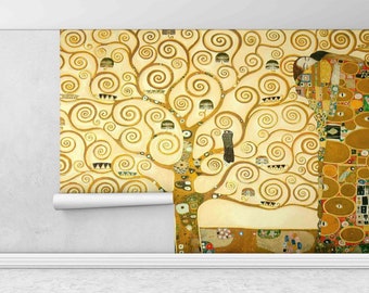 Gustav Klimt Wall Decals, Tree Life Mural, Layered Paper Art, Klimt The Tree Of Life Paper Craft, Famous Wall Print, Decor For Wall,
