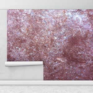 Carta da parati in pietra, , Arte della parete di carta, Poster da parete con inchiostro alcolico, Carta da parati 3d, Buccia e bastone di carta da parati, Poster da parete in marmo rosso bordeaux,