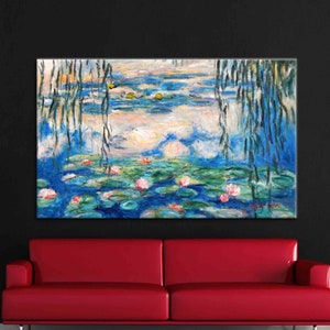 Lotus Painting Print, Modern Art Canvas, Abstract Artwork, Nature Landscape Canvas, Lotus Flower Art, Contemporary Printed,