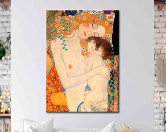 Gustav Klimt The Three Ages of Woman, Klimt Art, Famous Wall Art, Klimt Woman Canvas Art, Mother And Child Poster, Reproduction Printed,