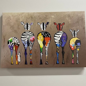 Five Zebra Art, Fashion Poster, Banksy Canvas, Abstract Zebra Wall Decor, Street Canvas, Abstract Canvas, Banksy Zebra Art,