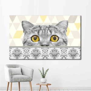 Cute Cat, Modern Canvas Art, Contemporary Wall Art, Funny Cat Poster, Cat Art Canvas, Cat Lover Gift Canvas, Animal Art Canvas,