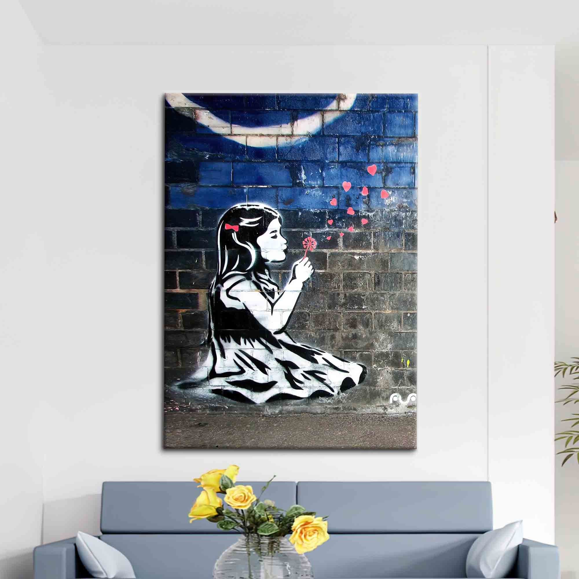 バンクシー Girl blowing Bubbles エスタンプリトグラフ