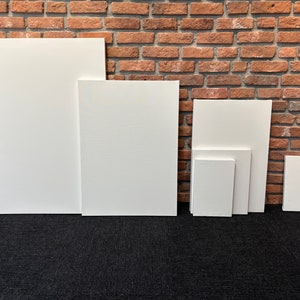 Tela avvolta da galleria bianca, tela bianca semplice artigianale per bambini, tela di cotone fine, tela bianca, pittura fai da te, pittura per bambini, festa artistica per bambini,