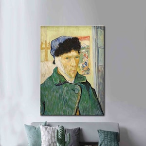 Reproduction Poster, Van Gogh Self Portrait Poster, Oil Painting Print, Vincent Van Gogh Wall Decor, Famous Canvas, Vintage Canvas,