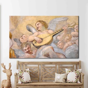 Angel Painting, Angel Printed, Abstract Angel Printed, Modern Canvas, Christian God Artwork, Renaissance Artwork, Oil Painting Print,