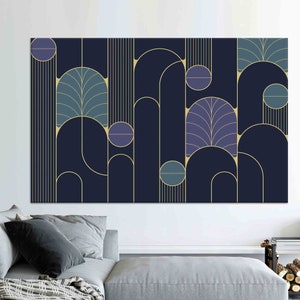 Gift for Her, Custom Wall Decor, Abstract Shapes Canvas Art, Large Canvas, Modern Purple, Abstract 3D Canvas, Modern Shapes Canvas Decor,
