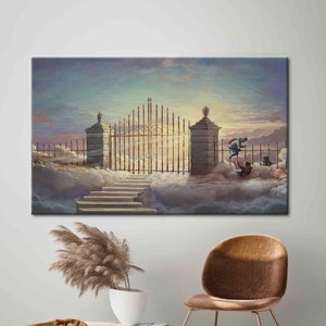 Banksy Pearly Gates, Pearly Gates Children Canvas Art, Abstract Wall Decor, Banksy Boy Wall Art, Pearly Gates Poster, Street Wall Decor,