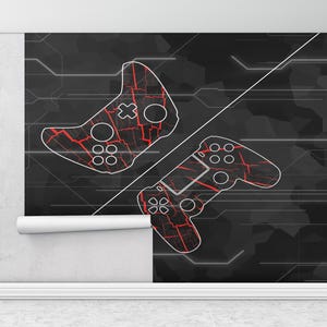 Murale da parete per console di gioco, carta da parati personalizzata, pittura murale moderna, fai da te, stampa da parete per cameretta, carta da parati moderna,