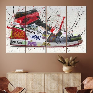 Framed Wall Art, Shoes Graffiti Canvas Gift, Shoe Hype Sneaker Wall Art, Custom Canvas, Canvas Wall Art, Sneaker Poster, Canvas Wall Decor