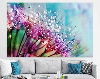 3D Wall Art, Colorful 3D Canvas, Canvas Gift, , Oversized Wall Art, Colorful Dandelion Wall Decor, Abstract Artwork,