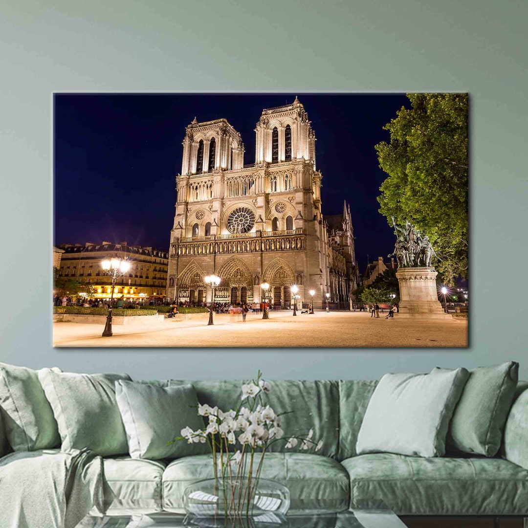 Night Canvas, France Wall Decor, Landscape Wall Decor, Paris Wall Art
