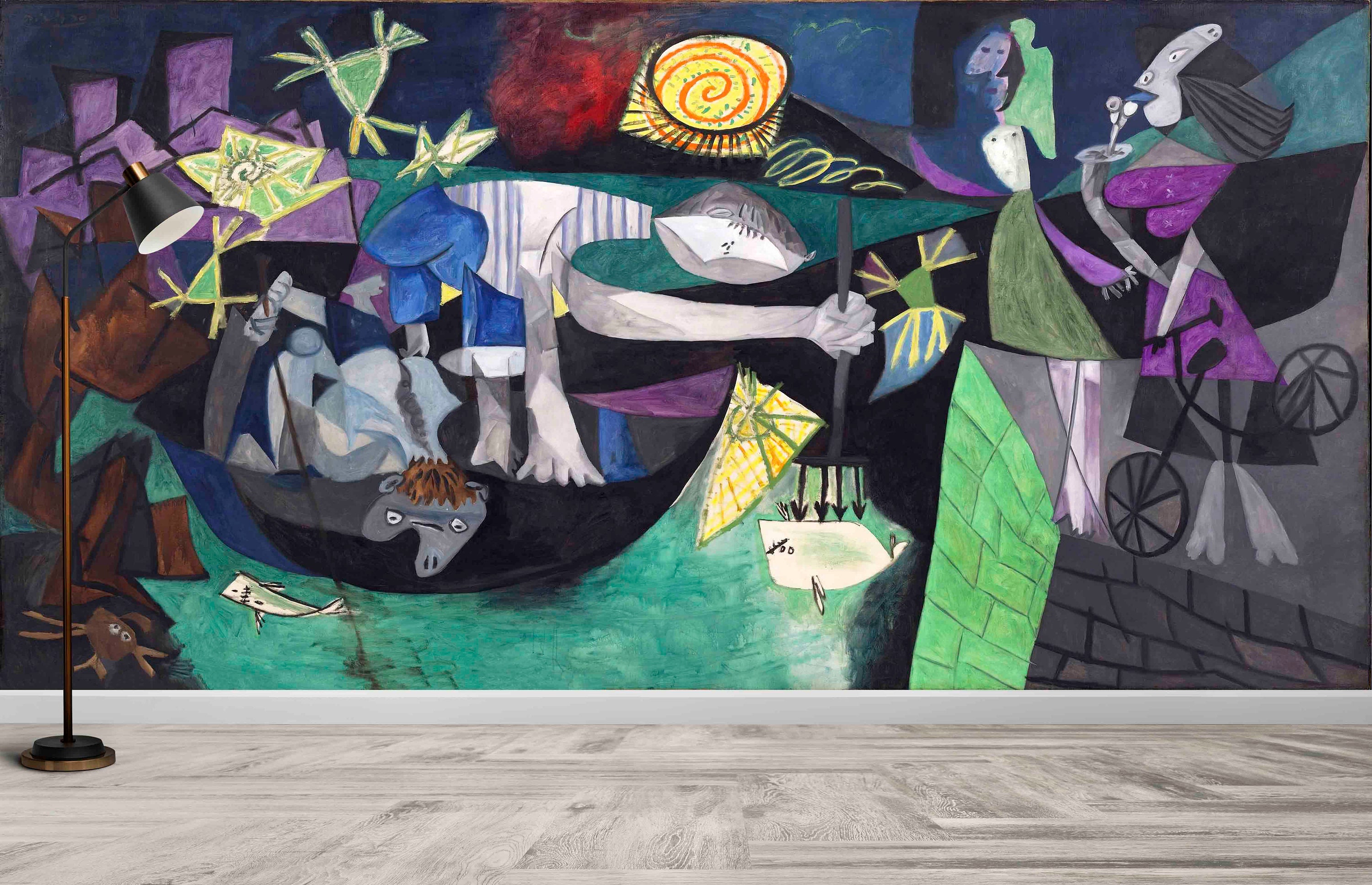 Pablo Picasso Night Fishing at Antibes Wall Art, Surreal Wall