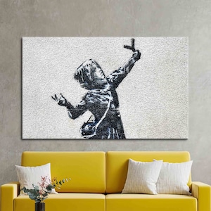 Abstract Art, Banksy Girl Graffiti Art, Banksy Artwork, Girl Silhouette Artwork, Street Artwork, Graffiti Artwork, Banksy Girl Wall Decor,