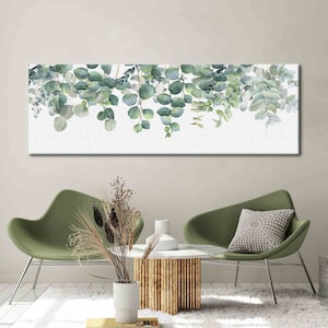 Flower Wall Art, Eucalyptus Leaves Art, Botanical Canvas Art, Eucalyptus Canvas Art, Modern Art Canvas, Trendy Art Canvas,