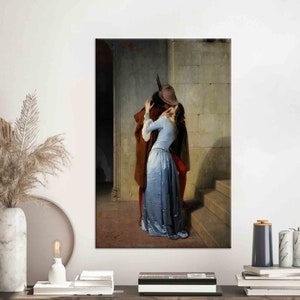 Canvas Art, Wall Art Canvas, Living Room Wall Art, Francesco Hayez The Kiss, The Kiss Canvas Gift, Romanticism Canvas Gift,