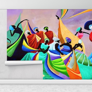 Modern Wall Paper, Paper Wall Art, Bright Wall Paper, Abstract Mural, 3d Wall Paper, Ethnic Wall Paper, , Abstract Mural,