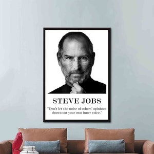 Steve Jobs, Celebrity Poster, Steve Jobs Canvas, Portrait Art Canvas, Portre Wall Decor, Famous Quote Canvas, Famous Poster,