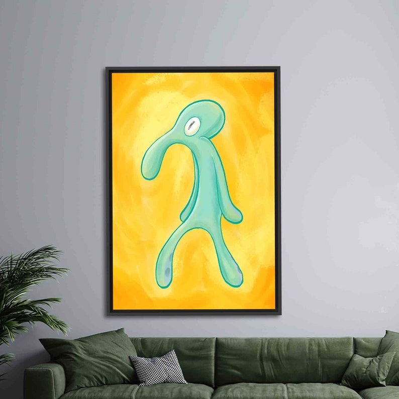 Canvas Art Squidward Painting Print, Bold And Brash Wall Art, Abstract Poster, Squidward Poster, Modern Art Canvas, Luxury Printed, image 4