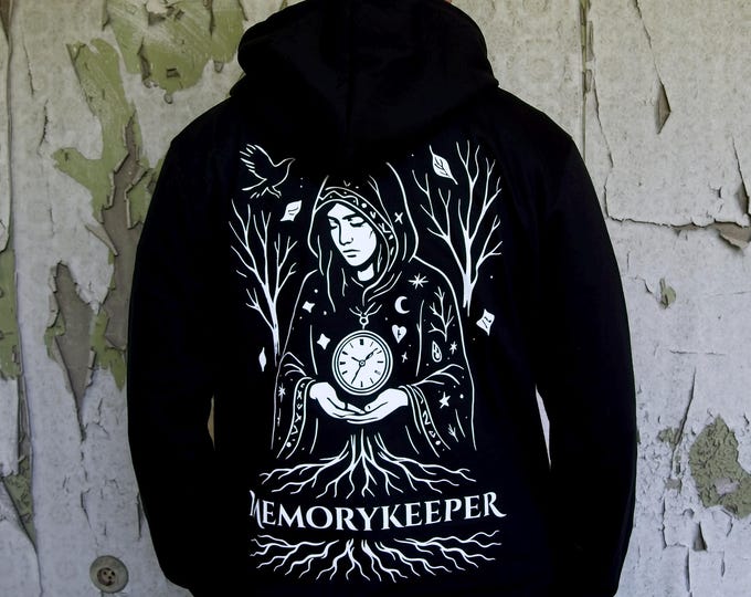 Memory Keeper - Guardian of Time Gothic Hoodie | Dark Fantasy Fashion Shirt | Lostin.Place