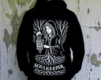 Soul Keeper - Guardian of Silence Gothic Hoodie | Dark Fantasy Fashion Shirt | Lostin.Place
