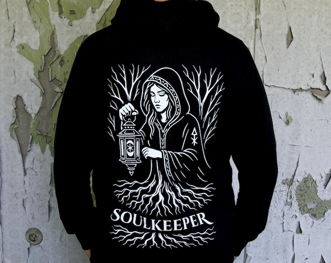 Soul Keeper - Guardian of Silence Gothic Hoodie | Dark Fantasy Fashion Shirt | Lostin.Place