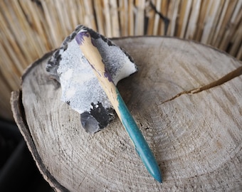 Hair stick "Two Face" poplar wood hair toy burl poplar